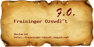 Freisinger Ozsvát névjegykártya